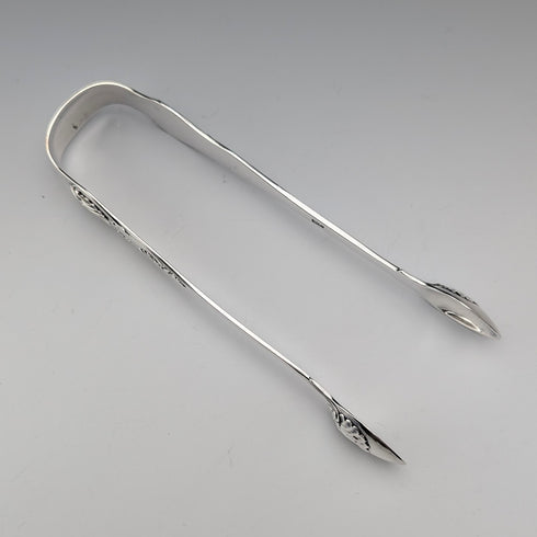 1827 British Antique Sterling Silver Sugar Tongs 64g WC